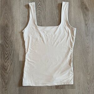 Abercrombie & Fitch Women’s Beige Square Neckline Tank Top – Small, Soft A&F